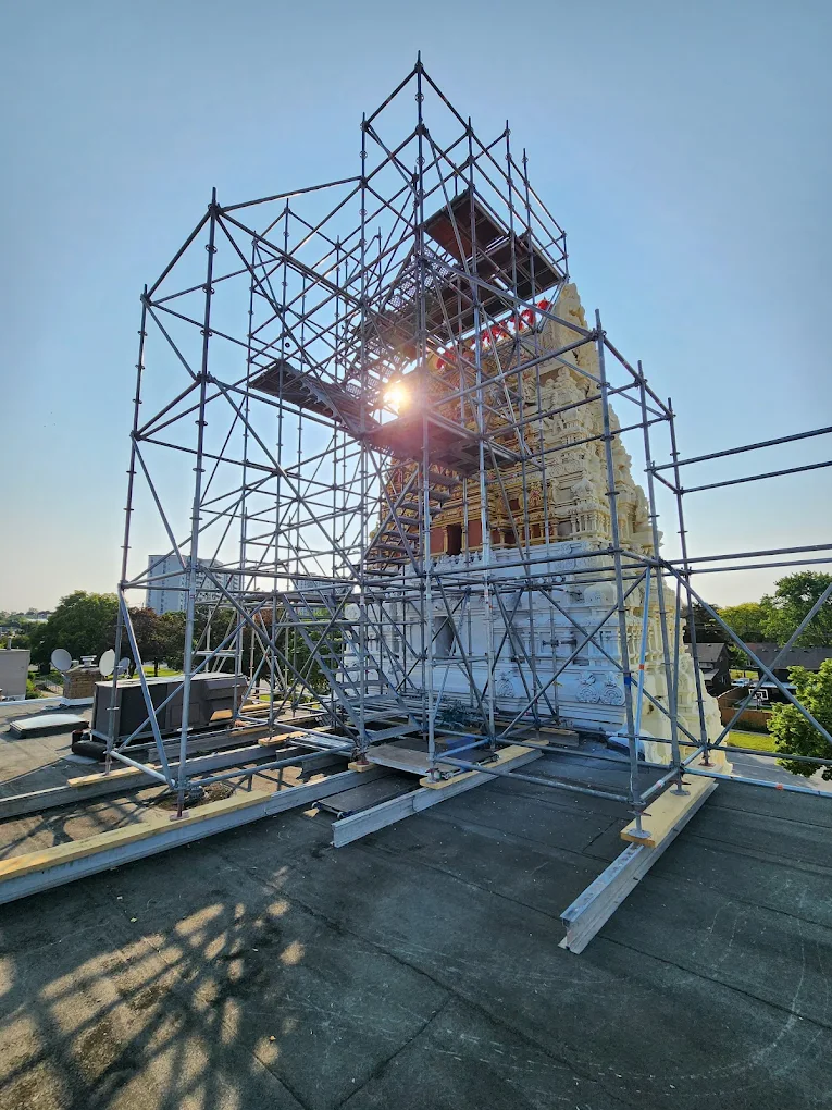 Large scaffolding structure on a Toronto construction site